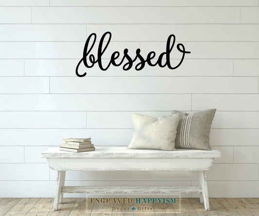 Blessed sign, blessed wood sign, inspiration decor, Christian decor, Blessed wooden sign, decor inspo, faith home sign, custom cut