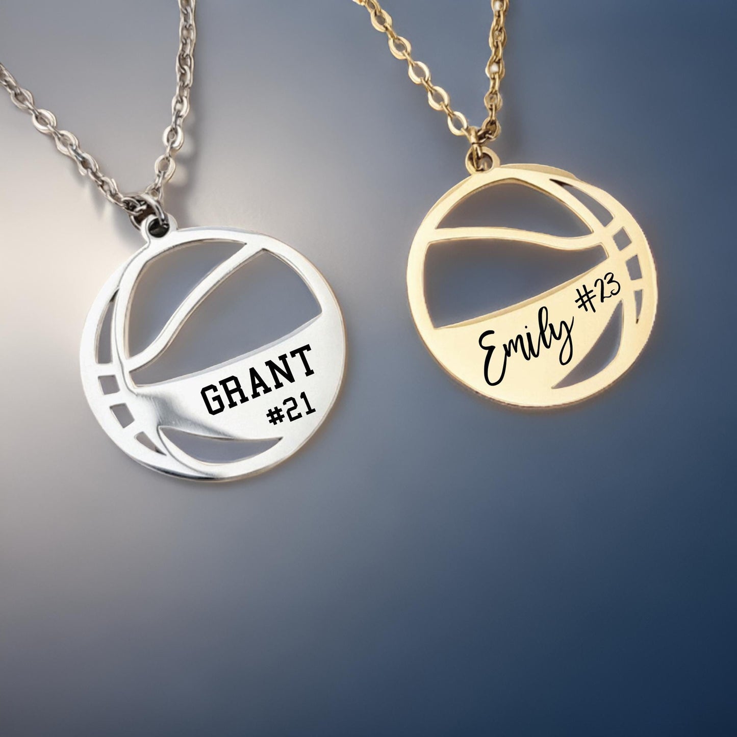 Engraved basketball necklace, basketball player necklace, basketball mom necklace, personalized basketball necklace, basketball gift