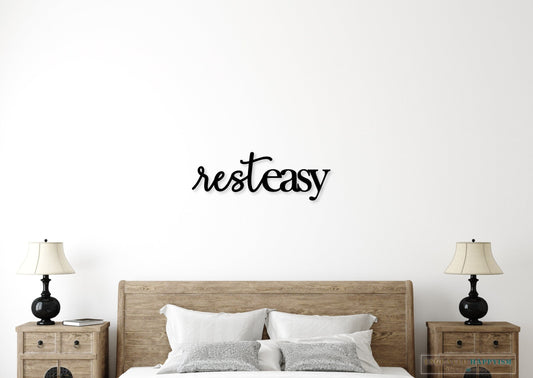 Rest easy wood sign, room decor, home decor, custom guest room sign, home inspiration, wall decor, fully customizable, Happyism, guestroom