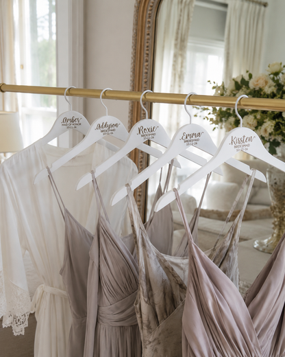 Personalized Bridesmaid Hanger, Engraved Wedding Party Hanger, Custom Name & Role Hanger, Maid of Honor Gift, Bridal Party Gift