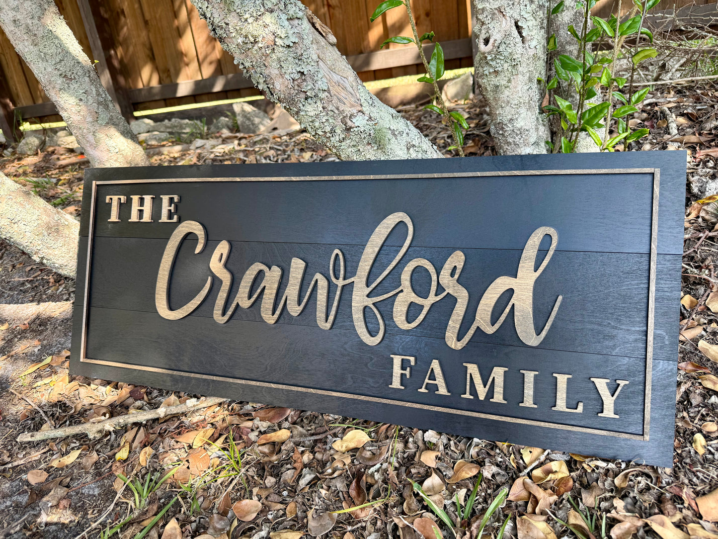 Custom Wooden Family Name Sign – 3D Layered Birch Wood | Multiple Sizes & Colors