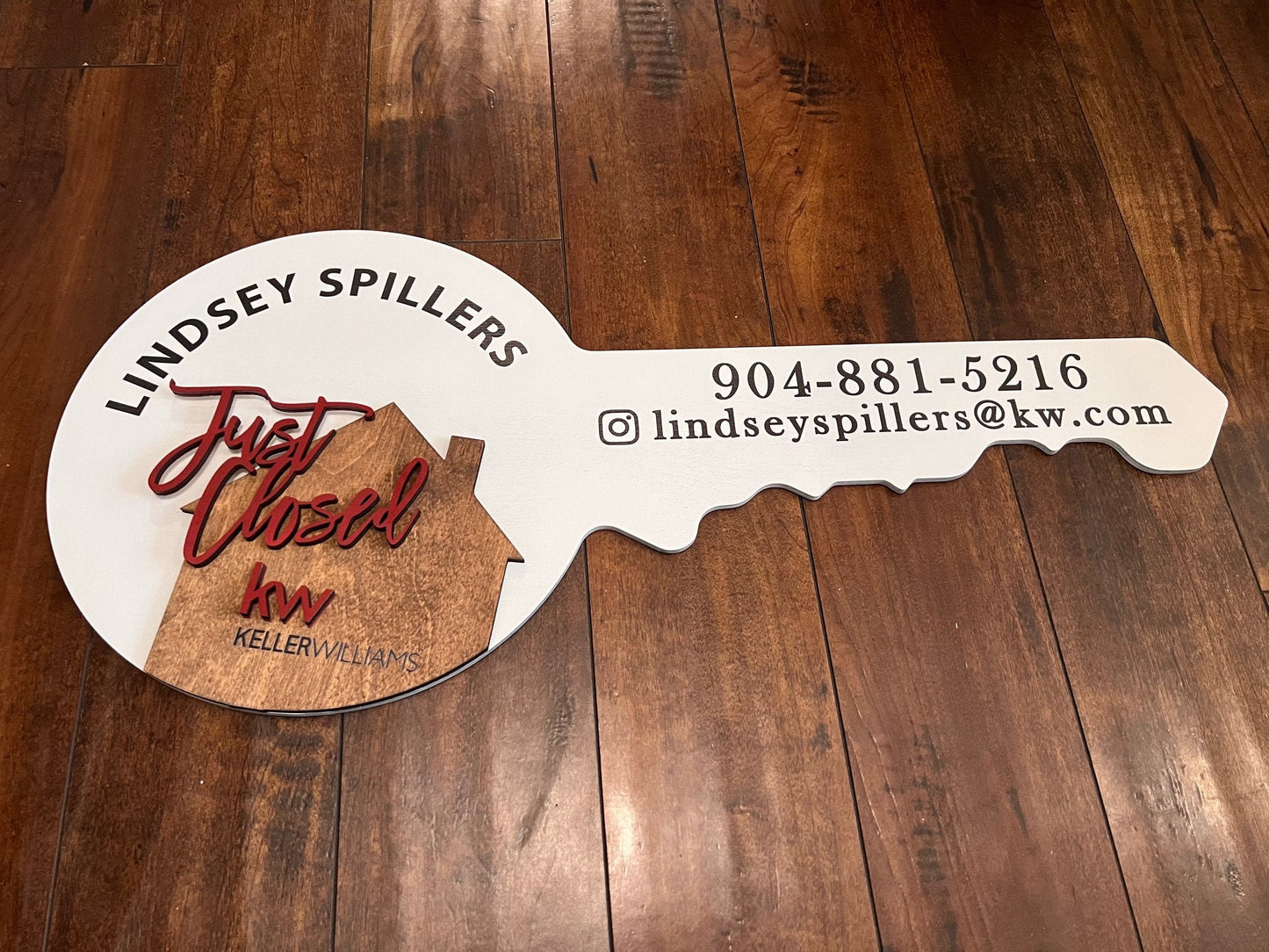 Real estate closing key sign, personalized closing key sign, sold wood key sign, closing sign, real estate agent key, realty closing sign