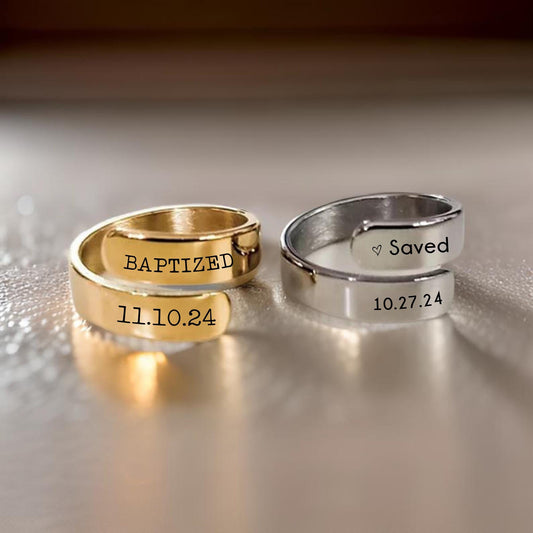 Engraved baptism ring, Christian ring, saved ring, Baptism gift, engraved baptism gift