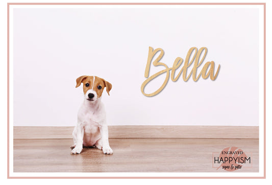 LIVE PREVIEW Custom pet name sign, custom wooden pet name sign, custom dog name cutout, dog name sign, cat name sign, pet sign, new pet gift