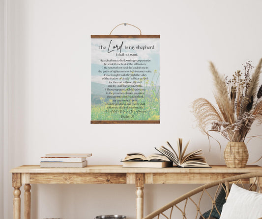 Psalm 23 Sign, Customizable bible verse sign, Christian wall decor, canvas hanging sign, custom bible verse sign