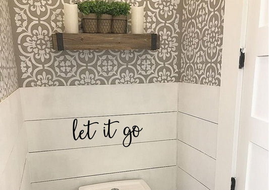 Let it go wood cutout, kids bathroom decor, funny toilet sign, funny bathroom, custom wood sign, custom bathroom inspo