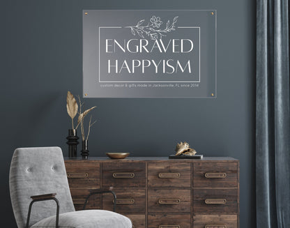 Business logo sign on acrylic, custom printed business logo, business logo sign, pretty business sign, real estate sign