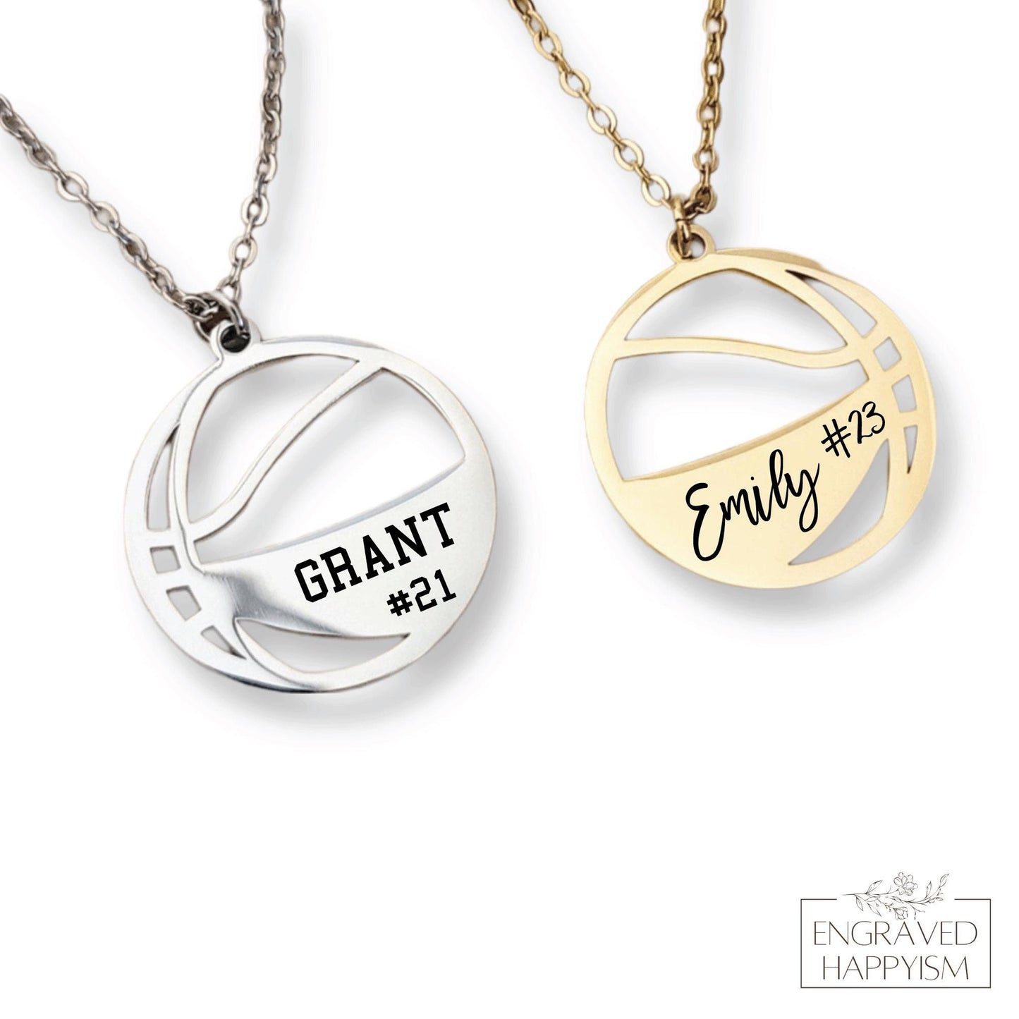 Engraved basketball necklace, basketball player necklace, basketball mom necklace, personalized basketball necklace, basketball gift