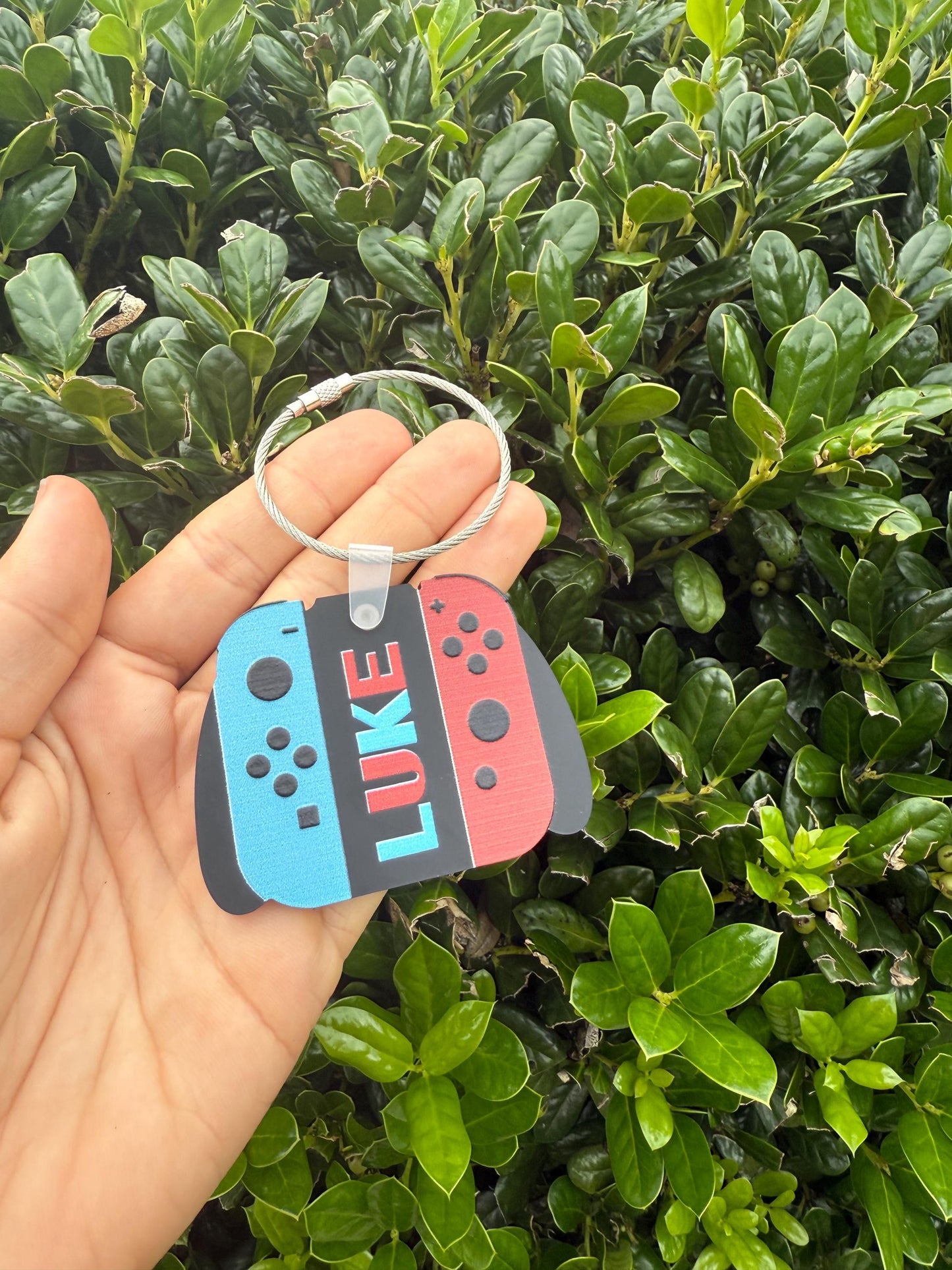 Custom Gamer Controller Acrylic Bag Tag Red and Blue Video Game Inspired Name Tag for Backpacks, Sports Bags & Travel