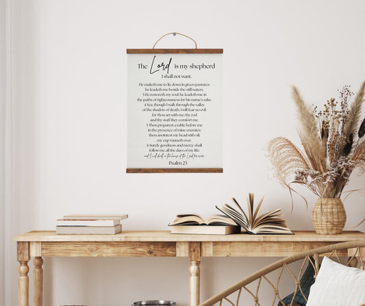 Psalm 23 Sign, Customizable bible verse sign, Christian wall decor, canvas hanging sign, custom bible verse sign