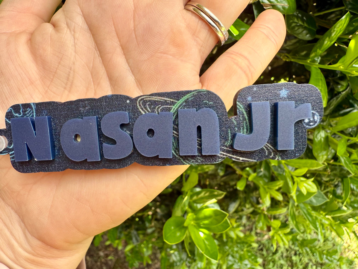 Galaxy Space Bag Tag | Personalized Name Keychain