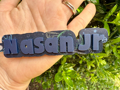 Galaxy Space Bag Tag | Personalized Name Keychain