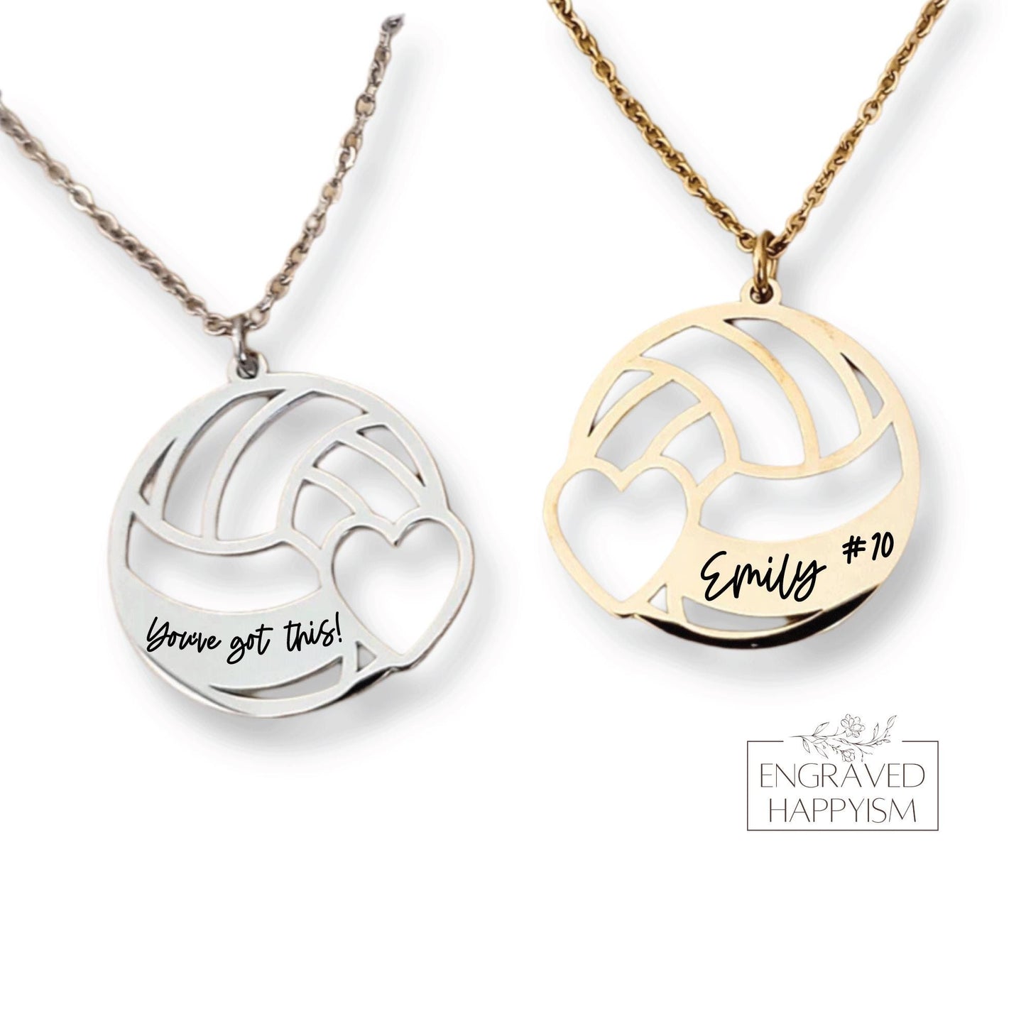 Engraved volleyball necklace, personalized volleyball necklace, custom volleyball jewelry, volleyball player gift, volleyball inspiration