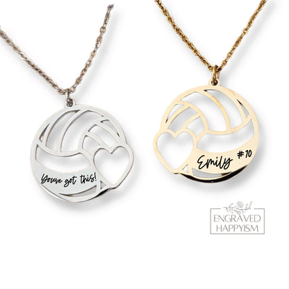 Engraved volleyball necklace, personalized volleyball necklace, custom volleyball jewelry, volleyball player gift, volleyball inspiration