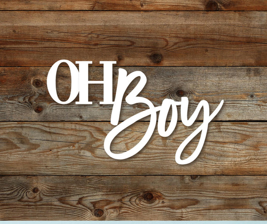 Oh boy sign, custom wood sign, baby shower sign, custom baby shower wooden cutout, baby boy shower
