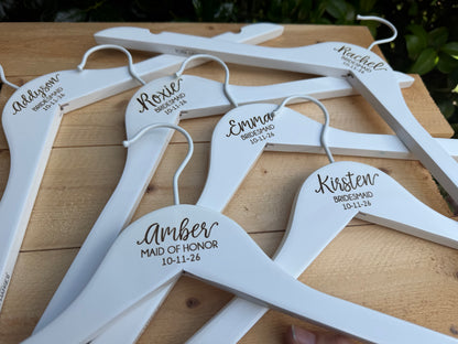 Personalized Bridesmaid Hanger, Engraved Wedding Party Hanger, Custom Name & Role Hanger, Maid of Honor Gift, Bridal Party Gift