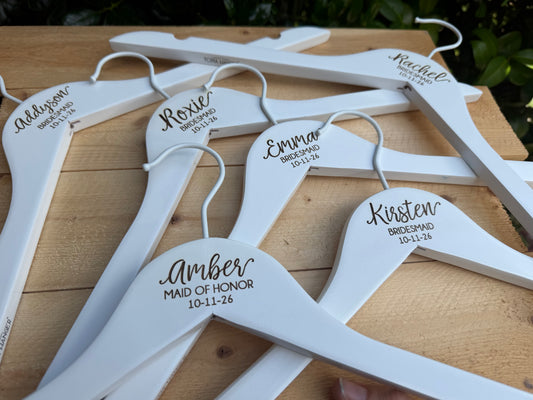 Personalized Bridesmaid Hanger, Engraved Wedding Party Hanger, Custom Name & Role Hanger, Maid of Honor Gift, Bridal Party Gift