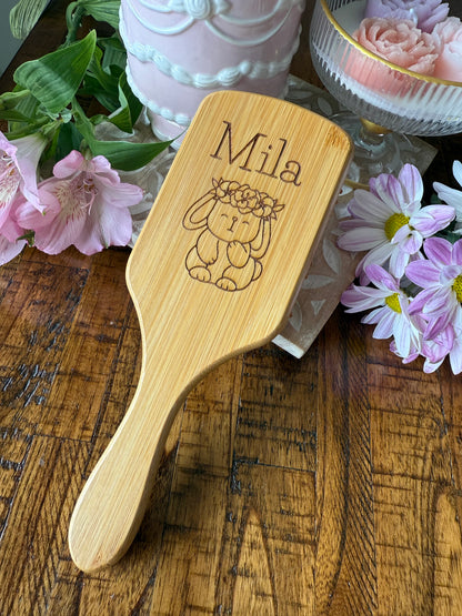 Personalized bamboo hair brush - Easter gift idea