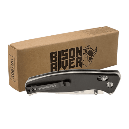 Personalized Black Pocket Knife With Clip – Engraved Button Lock Folding Knife – Custom Gift for Him, Dad or Groomsman