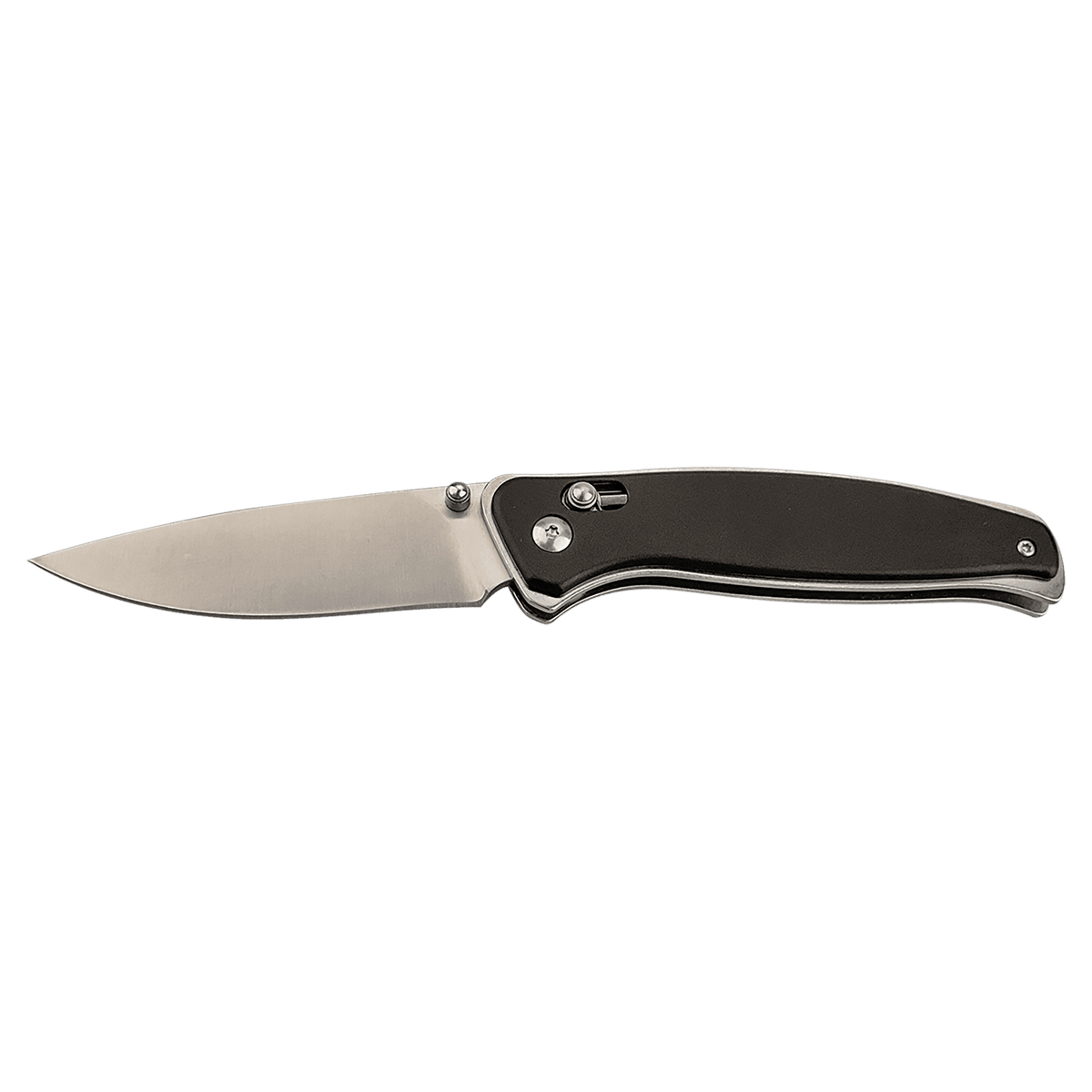 Personalized Black Pocket Knife With Clip – Engraved Button Lock Folding Knife – Custom Gift for Him, Dad or Groomsman