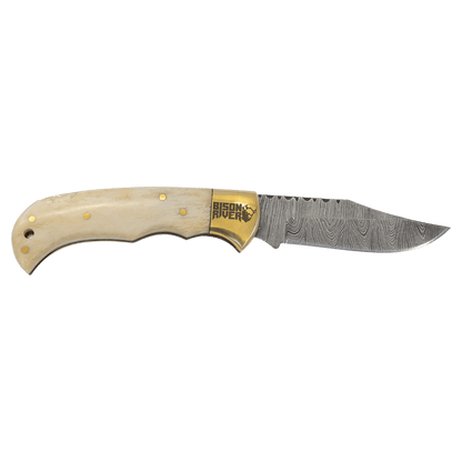 Personalized Wood Pocket Knife – Engraved Folding Knife – Custom Gift for Him, Dad or Groomsman – Bison River 3.5"