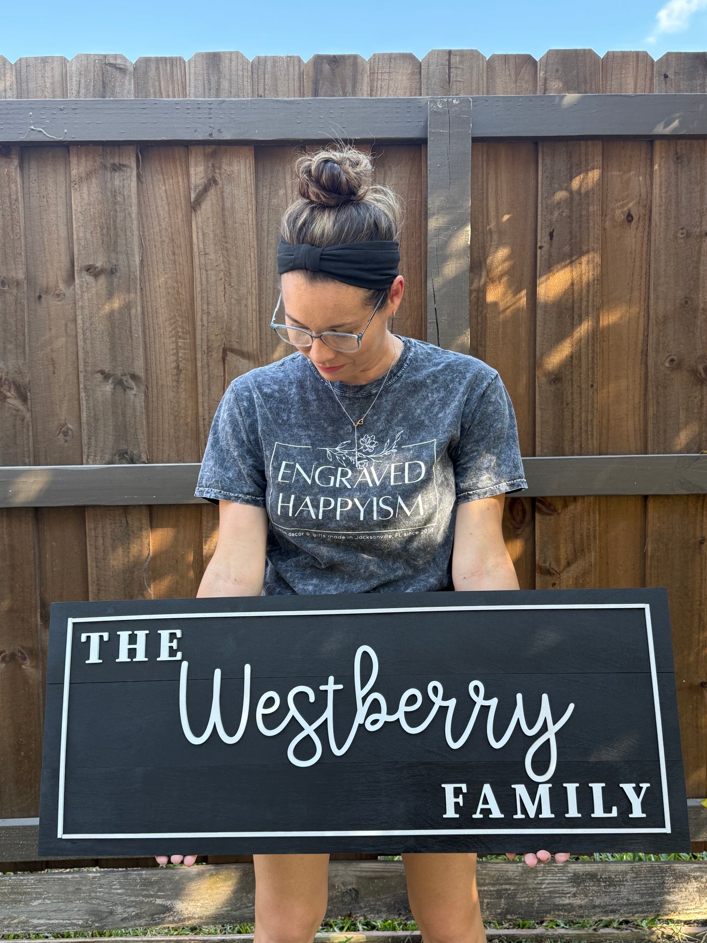 Custom Wooden Family Name Sign – 3D Layered Birch Wood | Multiple Sizes & Colors