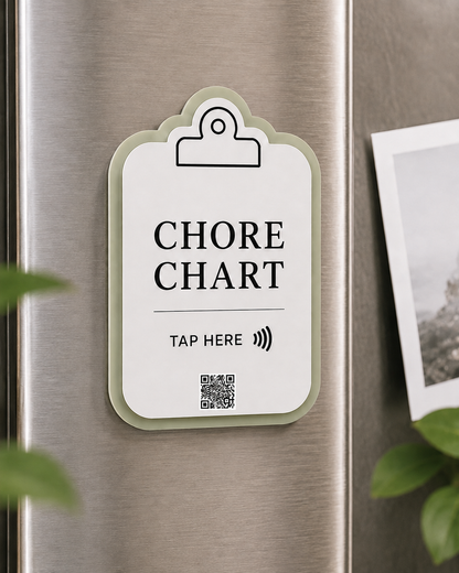Smart Chore Chart for Kids | Tap or Scan NFC + QR Code | Reusable Acrylic Family Chore & Rewards Tracker