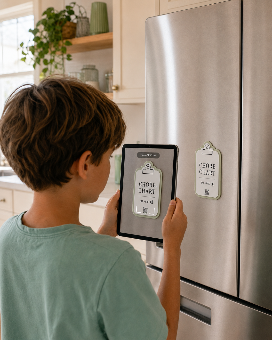Smart Chore Chart for Kids | Tap or Scan NFC + QR Code | Reusable Acrylic Family Chore & Rewards Tracker