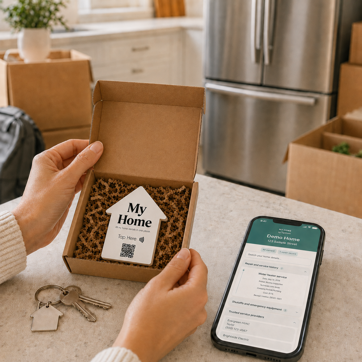 TapSake™ My Home Smart NFC + QR Home Maintenance Magnet