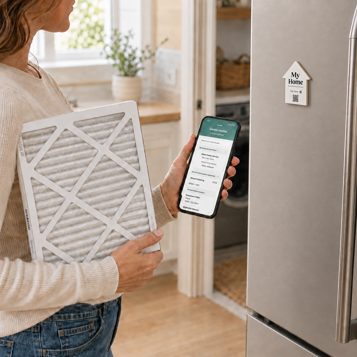TapSake™ My Home Smart NFC + QR Home Maintenance Magnet