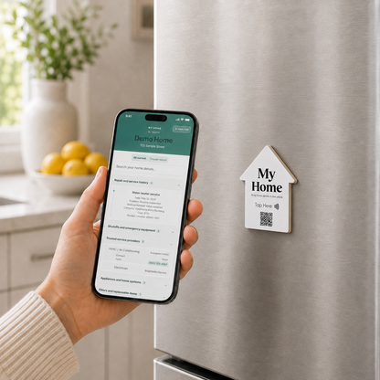 TapSake™ My Home Smart NFC + QR Home Maintenance Magnet