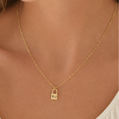 Personalized lock necklace, minimalist jewelry, petite lock necklace