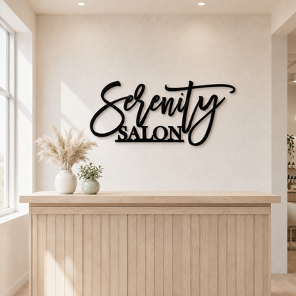 Custom wooden business logo sign, salon sign, custom salon sign, custom business sign, wood sign, pretty wood sign