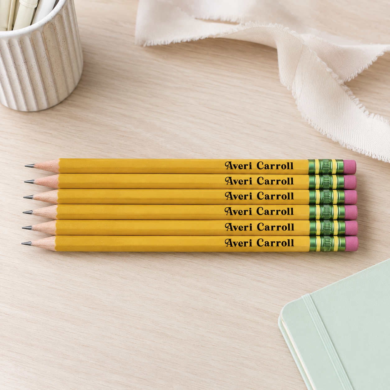 Custom engraved pencils, personalized pencils, set of 12 classic Ticonderoga #2 pencils