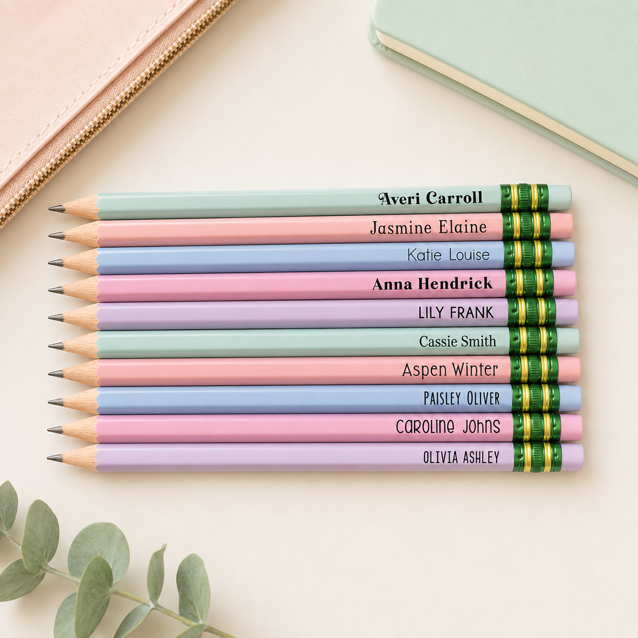 Custom engraved pencils, personalized pencils, set of 12 classic Ticonderoga #2 pencils