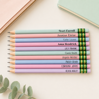 Custom engraved pencils, personalized pencils, set of 12 classic Ticonderoga #2 pencils