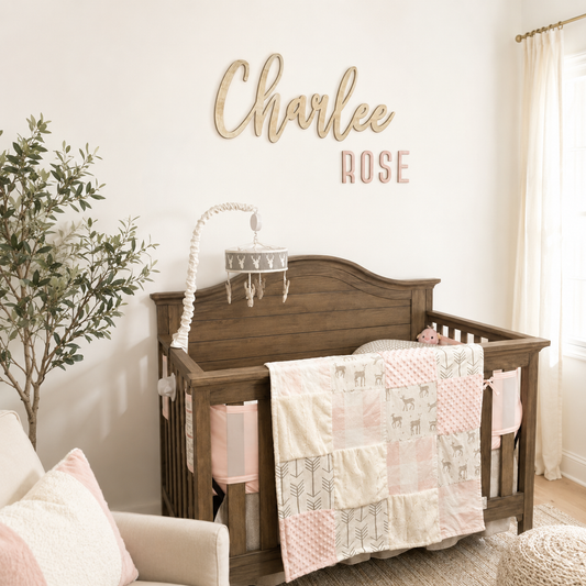 First and middle name sign - individual letters for middle name - stain options