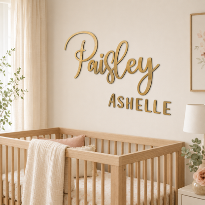 Custom Mirrored Acrylic Name Sign - first and middle name