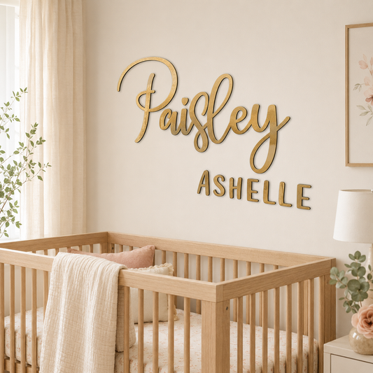 Custom Mirrored Acrylic Name Sign - first and middle name