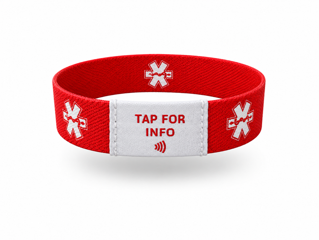 Happyism® Medical Alert Smart Bracelet + NFC Tap Card | Tap-to-View Medical Information Wristband