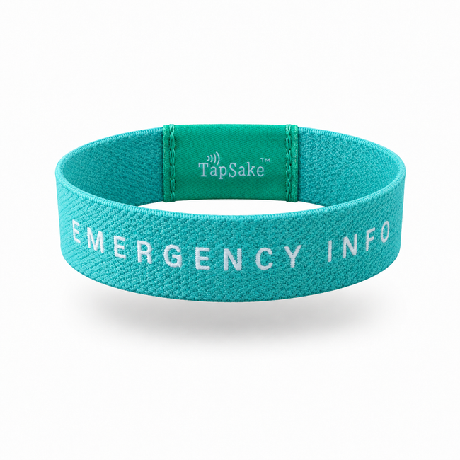 Happyism® Emergency Info Smart Bracelet + NFC Tap Card | Senior & Caregiver Contact Wristband