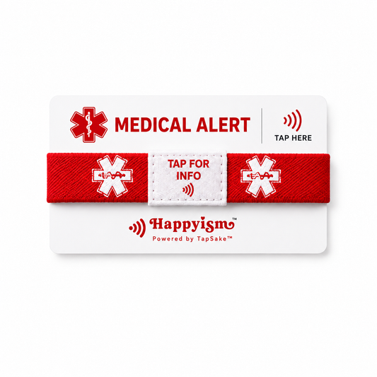 Happyism® Medical Alert Smart Bracelet + NFC Tap Card | Tap-to-View Medical Information Wristband