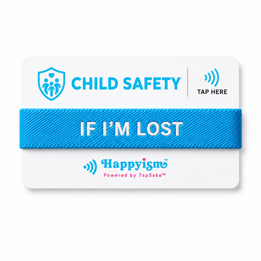 Happyism® Child Safety Smart Bracelet + NFC Tap Card | “If I’m Lost” Parent Contact Wristband