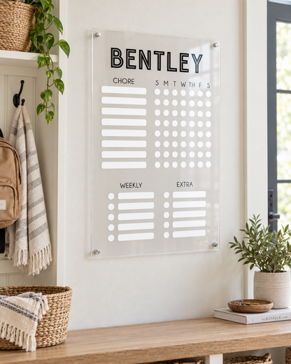 Chore chart, weekly and extra sections