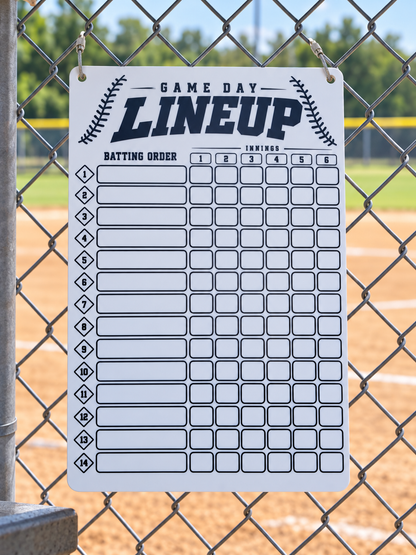 Baseball | Softball | T-Ball Game Day Lineup Acrylic Dry/Wet Erase Board