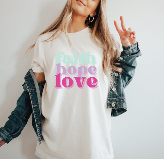 Faith Hope Love womens tee shirt