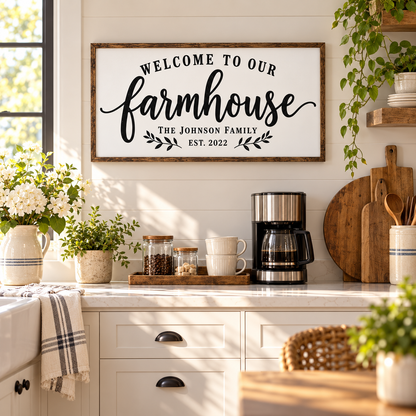Farmhouse family name sign