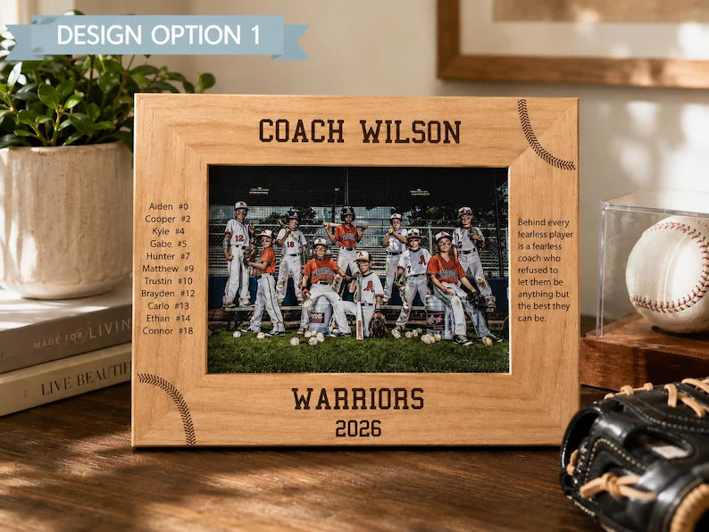 Baseball coach picture frame, engraved coach gift, baseball coach gift, softball coach gift, team photo frame, team picture frame