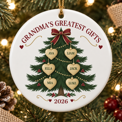Christmas ornament - Grandma Ornament with Grandchildren names