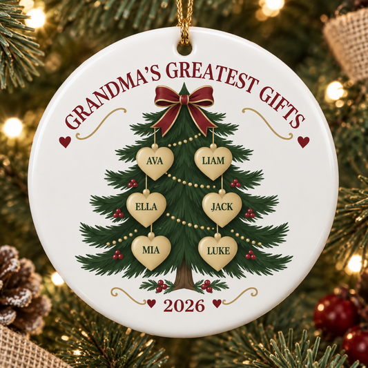 Christmas ornament - Grandma Ornament with Grandchildren names